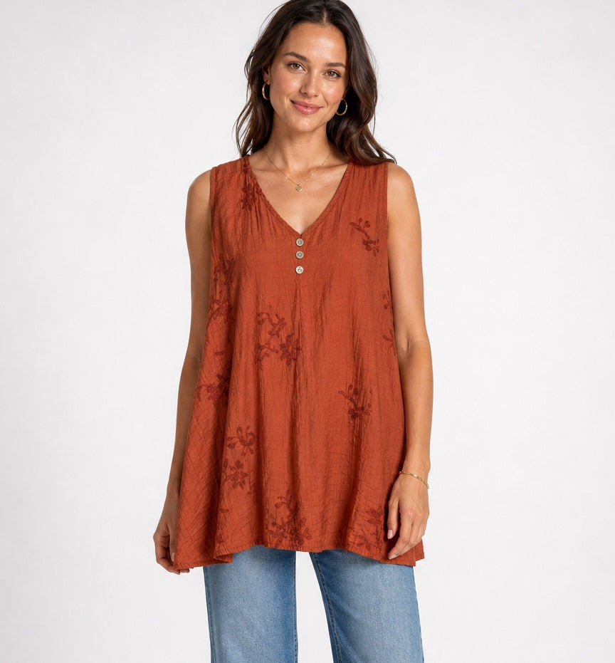 Textured Floral Print V-Neck Top - Mixed Pack