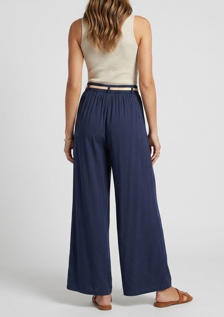 Wide Leg Trousers with Braided Belt - Mixed Pack