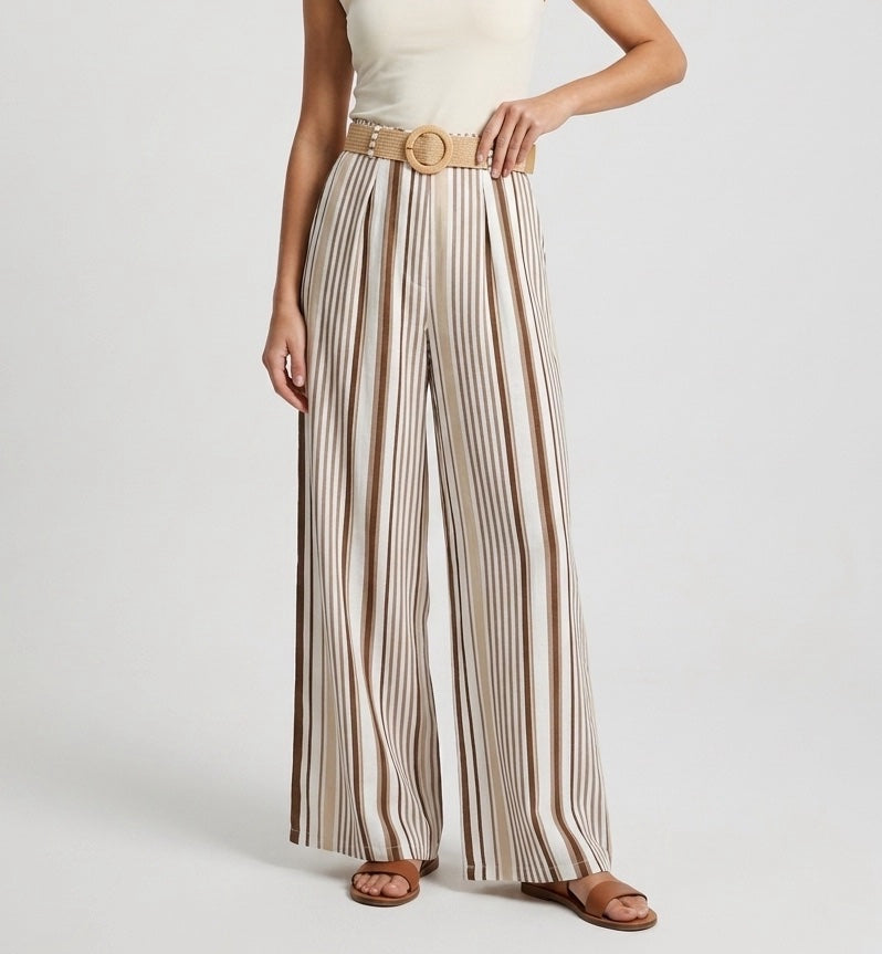 Striped High-Waist Wide-Leg Trousers - Mixed Pack