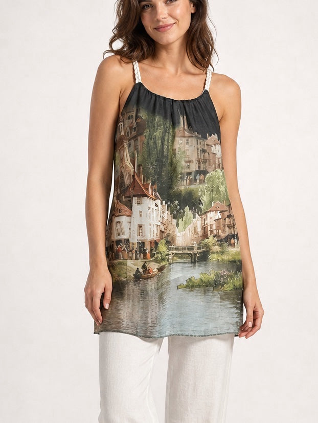 Scenic Print Top with Braided Straps - Mixed Pack