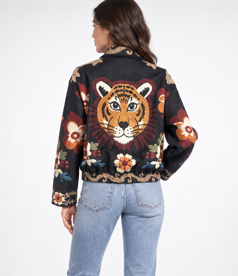 Embroidered Tiger Jacket - Black (2)
