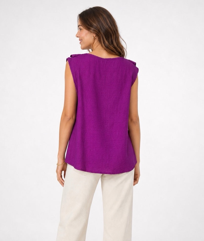 Ruffle Trim V-Neck Top - Mixed Pack (2)