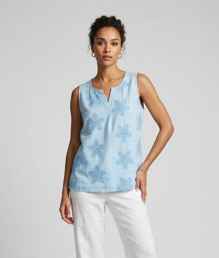 Embroidered Floral Sleeveless Top - Mixed Pack