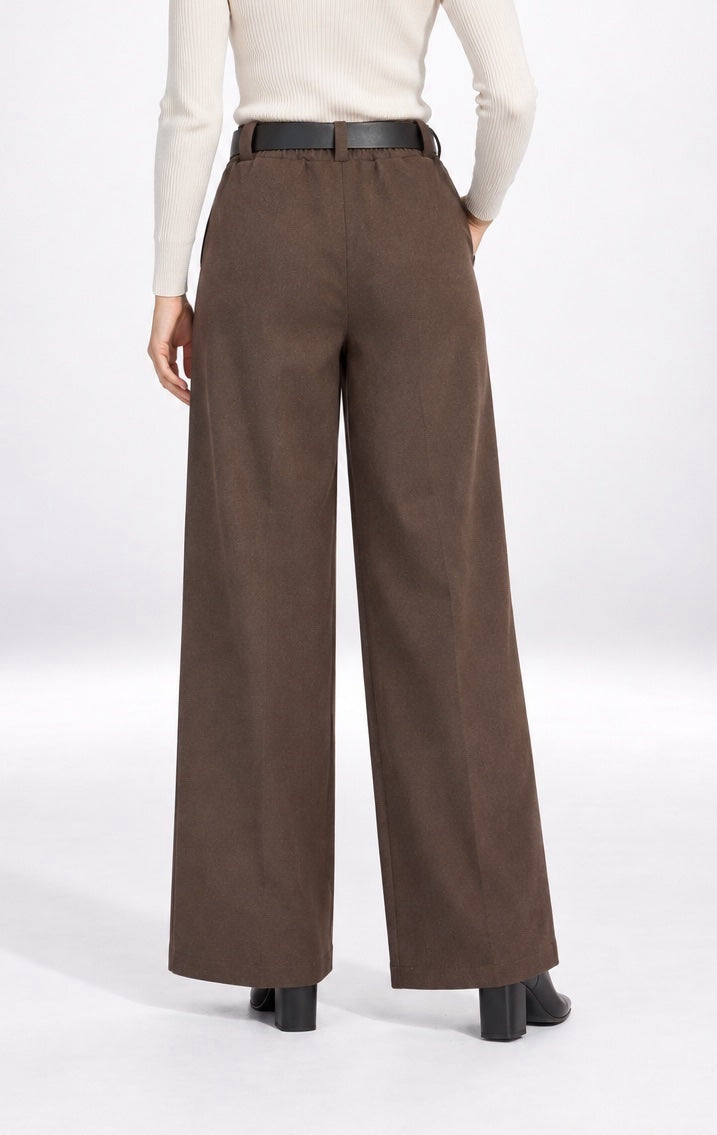 Belted Wide-Leg Textured Trousers - Mixed Pack (2)