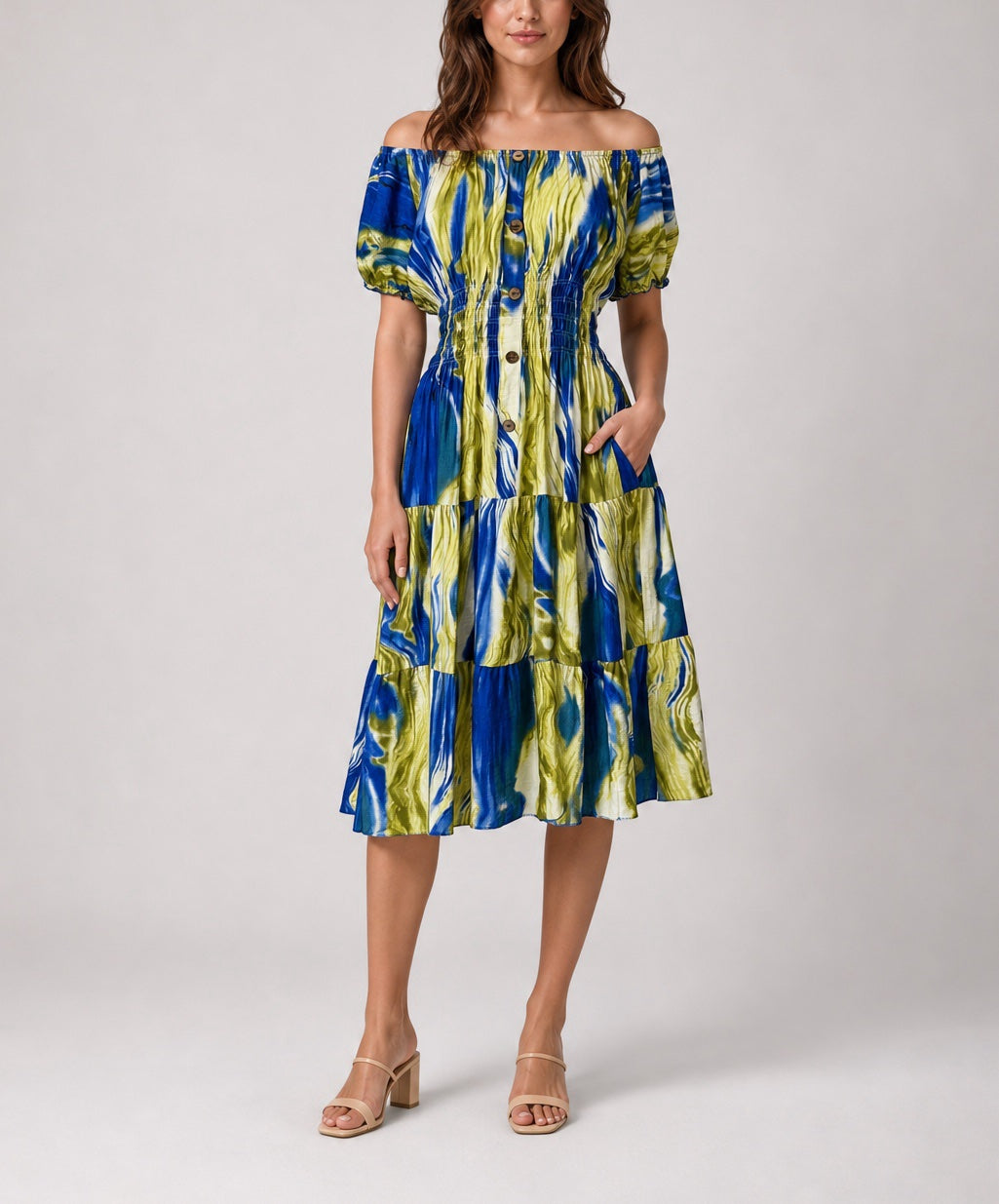 Shirred Tiered Midi Dress - Mixed Pack