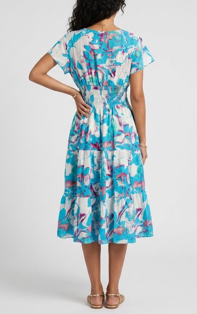 Floral Midi Dress with Shirred Waist - Mixed Pack (2)