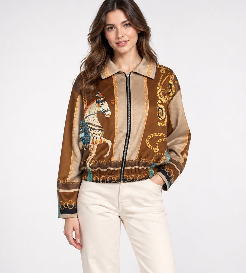 Equestrian Print Bomber Jacket - Mixed Pack