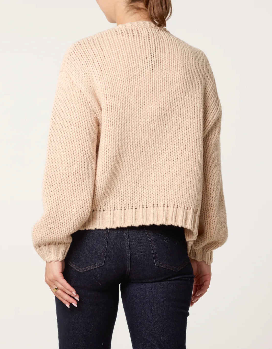 Embroidered Floral Knit Cardigan Stone - Beige (2)