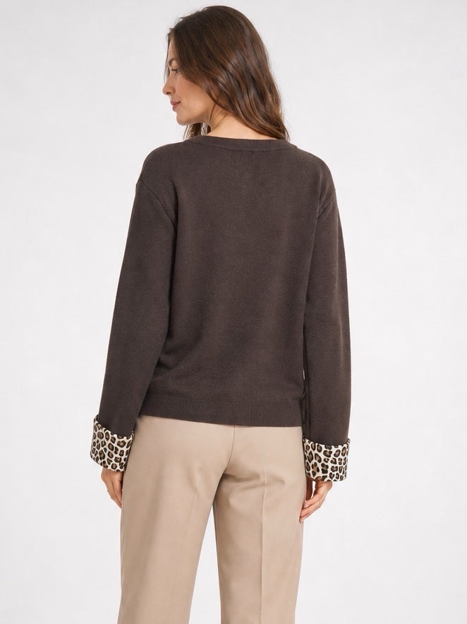 Leopard Trim Knit Cardigan - Mixed Pack (2)