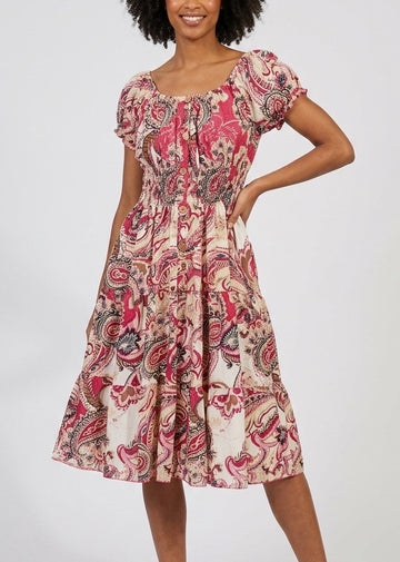 Off-Shoulder Shirred Midi Dress - Mixed Pack