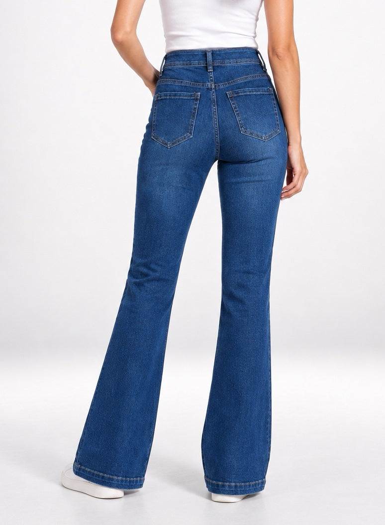 High-Rise Flared Jeans - Indigo (2)