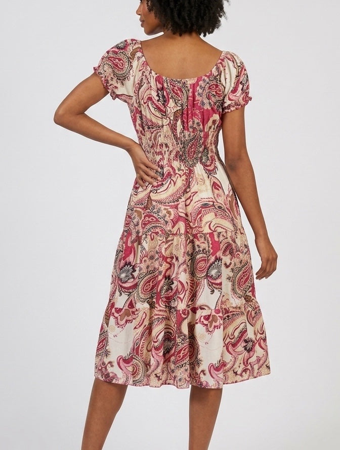 Off-Shoulder Shirred Midi Dress - Mixed Pack