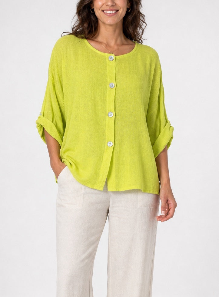 Textured Button-Front Blouse - Mixed Pack