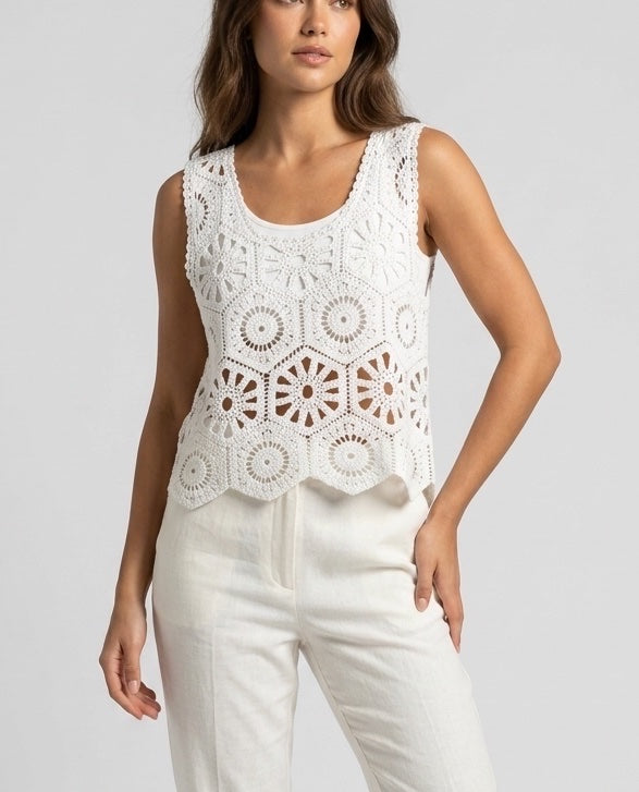 Aztec Crochet Knit Tank Top - Mixed Pack