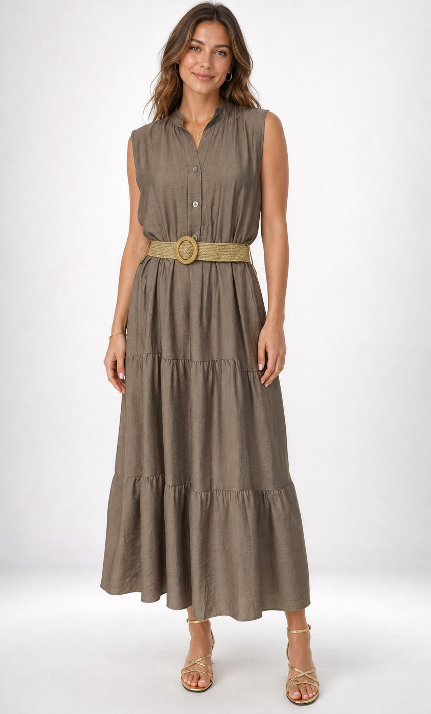 Tiered Midi Dress with Belt - Mixed Pack