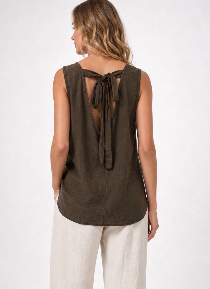 Textured Crinkle Tie Back Top - Mixed Pack (2)