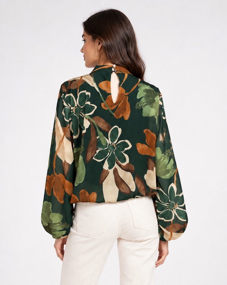 Floral Gathered Neck Blouse - Mixed Pack (2)