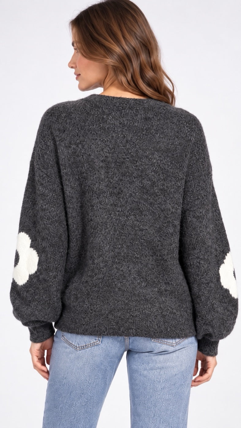 Floral Motif Crew Neck Jumper - Mixed Pack (2)