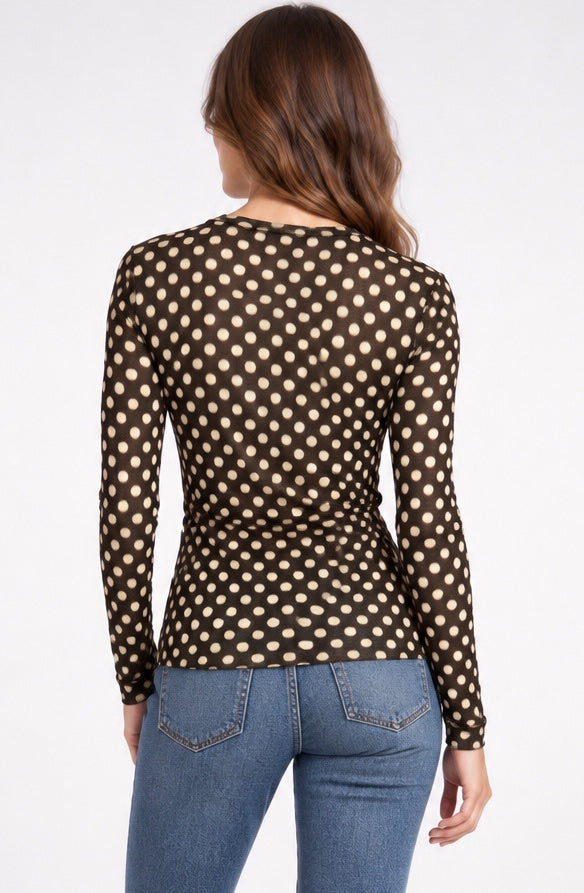 Cashmere Enriched Polka Dot Long Sleeve Top - Mixed Pack (2)