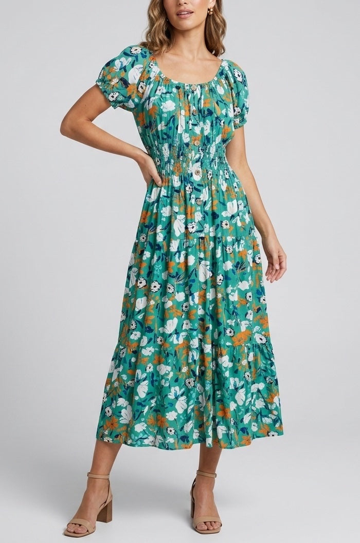 Off-Shoulder Shirred Midi Dress - Mixed Pack