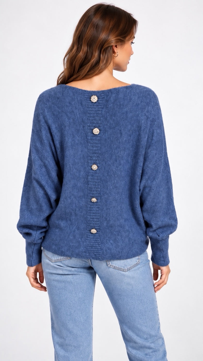 Button Back Boat Neck Jumper - Mixed Pack