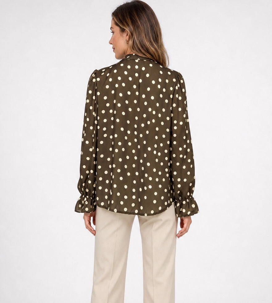 Polka Dot Bow Neck Blouse - Mixed Pack (2)