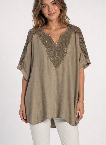 Embellished Crochet V-Neck Top - Mixed Pack