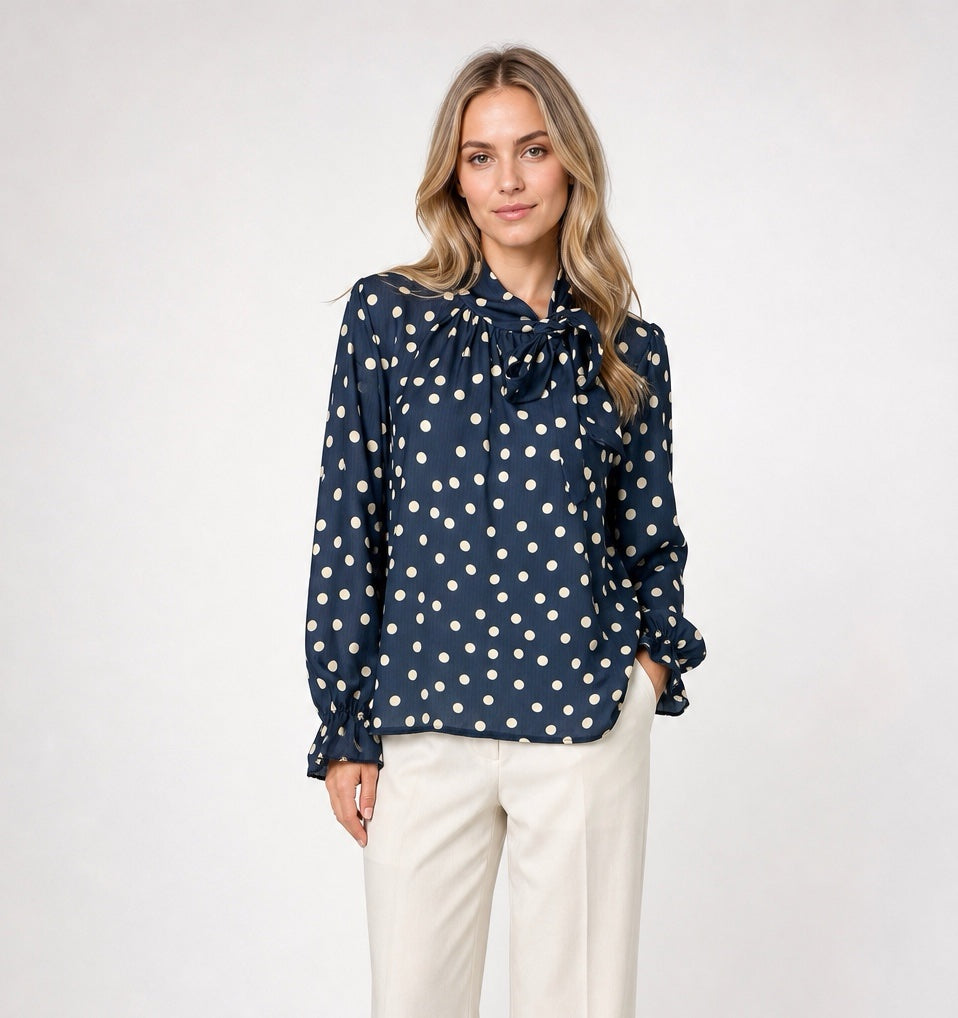 Polka Dot Bow Neck Blouse - Mixed Pack