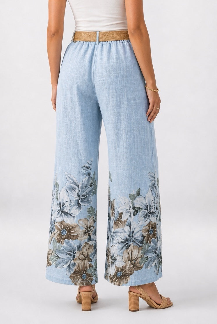 Floral Hem Wide Leg Trousers - Mixed Pack (2)