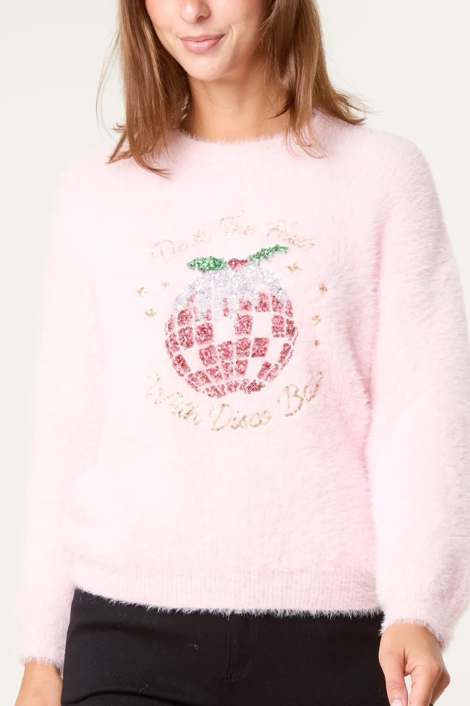 Sparkle Pudding Disco Ball Jumper - Baby Pink (2)