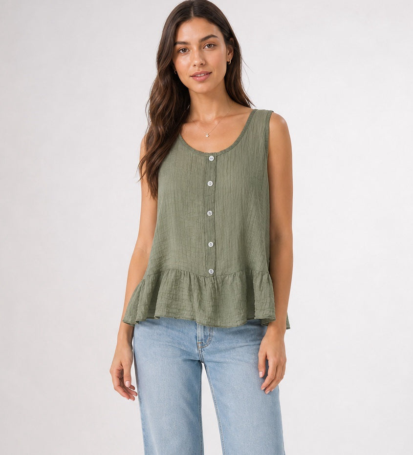 Button-Front Peplum Top - Mixed Pack