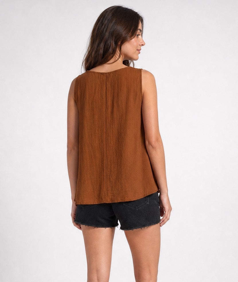 Textured Scoop Neck Sleeveless Top - Mixed Pack (2)