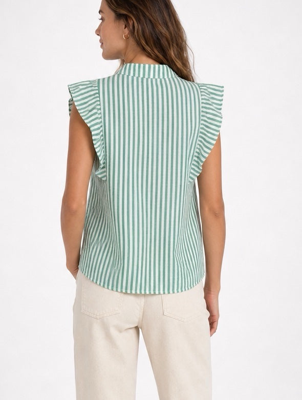 Striped Sleeveless Top with Ruffles - Mixed Pack (2)