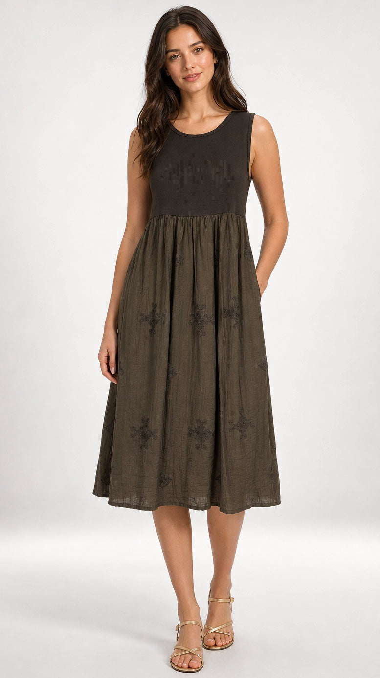 Embroidered Textured Midi Dress - Mixed Pack