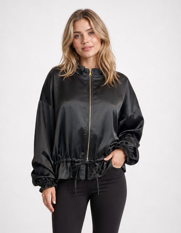Satin Bomber Jacket with Drawstring Hem - Mixed Pack