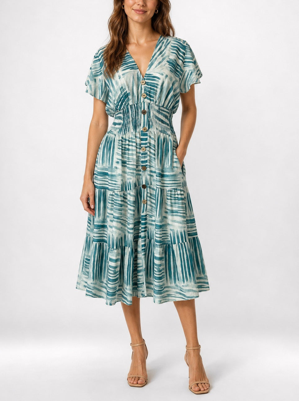 Flutter Sleeve Tiered Midi Dress - Mixed Pack