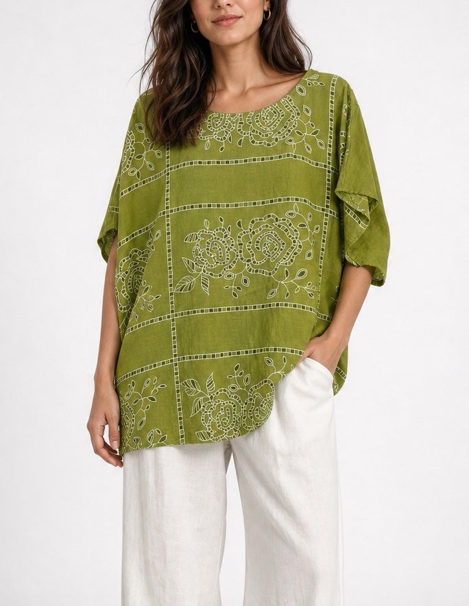 Embroidered Rose Woven Top - Mixed pack