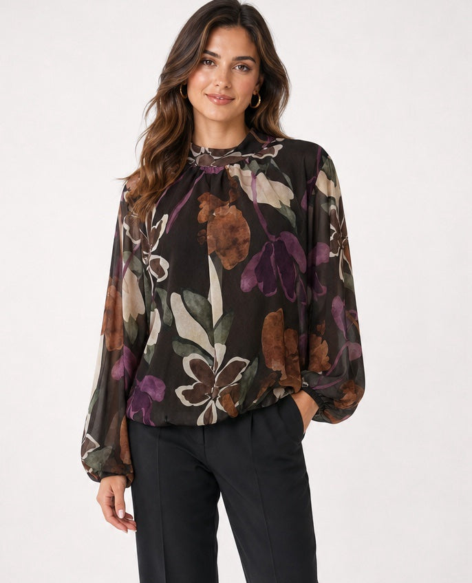 Voluminous Sleeve High Neck Blouse - Mixed Pack