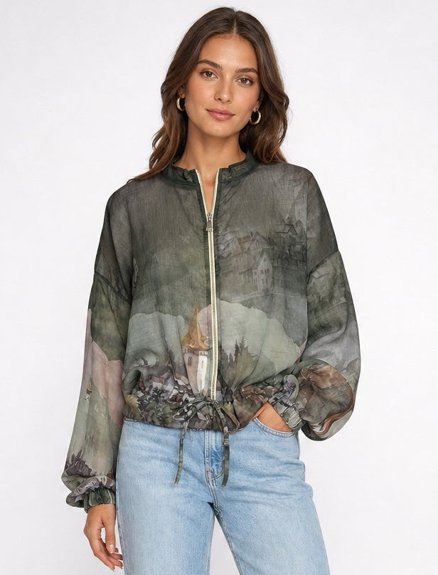 Scenic Print Lightweight Zip Jacket - Mixed Pack