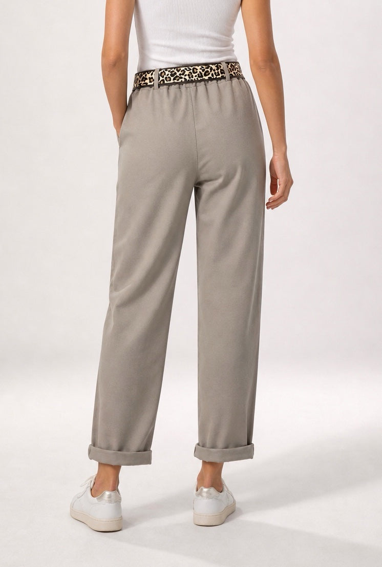 Paperbag Waist Trousers with Leopard Print Belt - Mixed Pack (2)