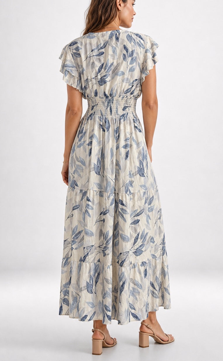 Leaf Cross Over Tiered Maxi Dress - Mixed Pack (2)