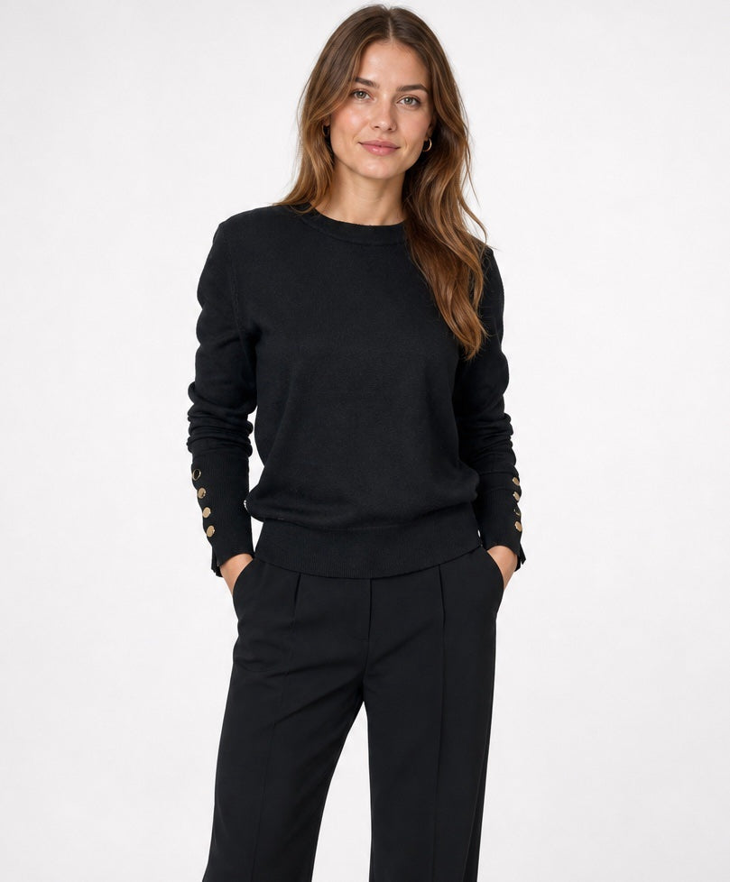 Button Cuff Fine Knit Jumper - Mixed Pack