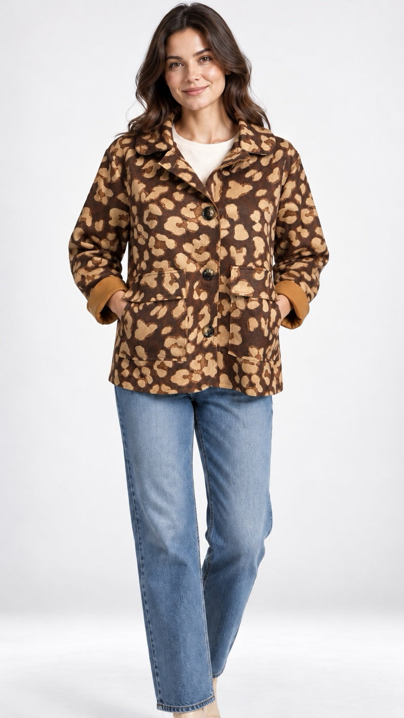 Animal Print Button-Down Jacket - Mixed Pack