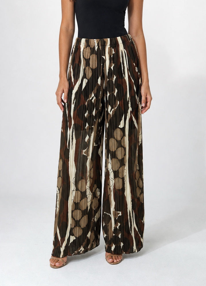 Pleated Palazzo Trousers with Statement Pattern - Mixed Pack