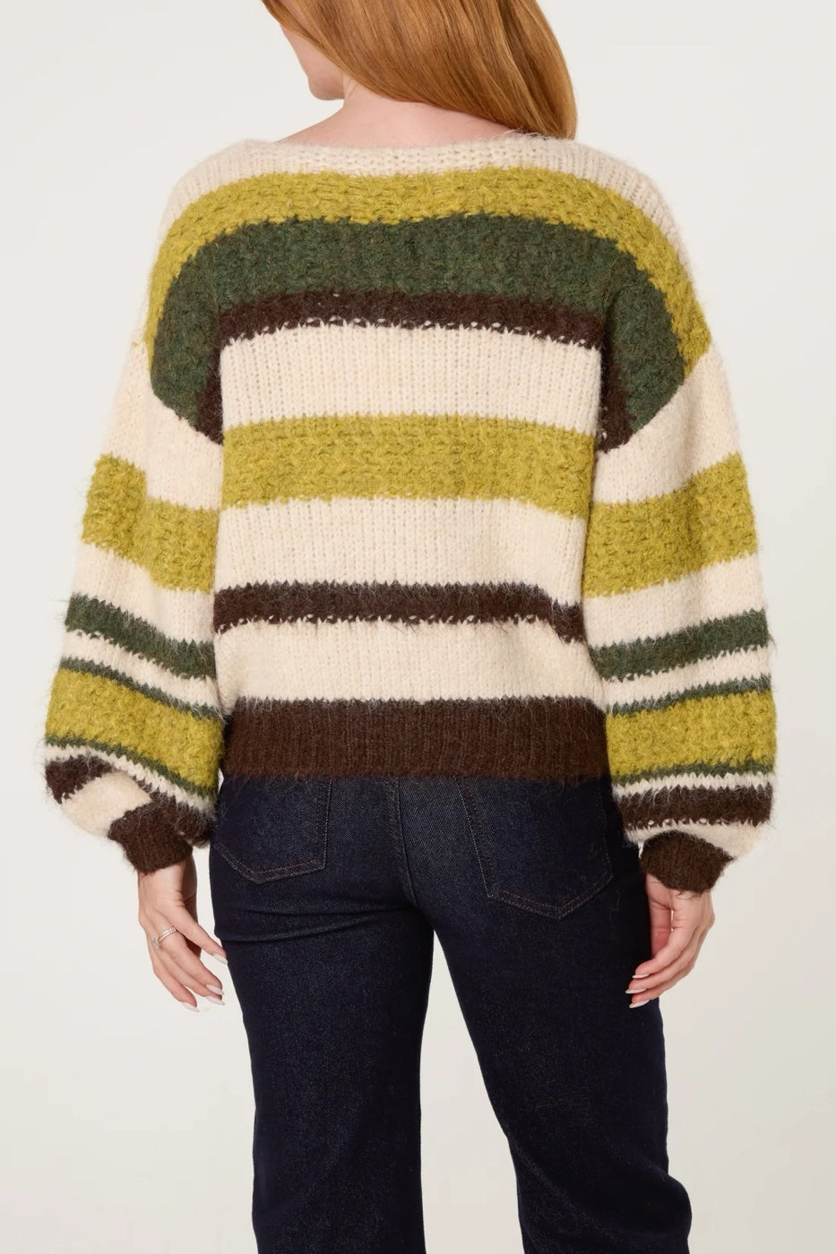 Textured Stripe Wool Mix Jumper - Green (2)