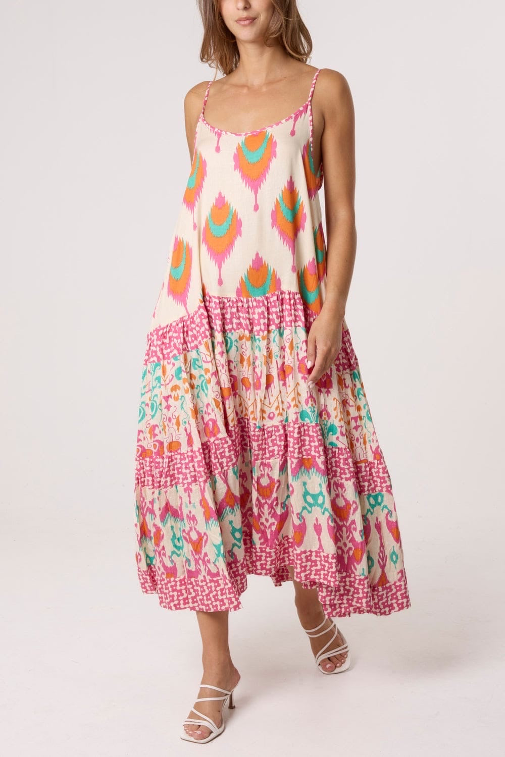 Bohemian Tiered Maxi Dress - Multi