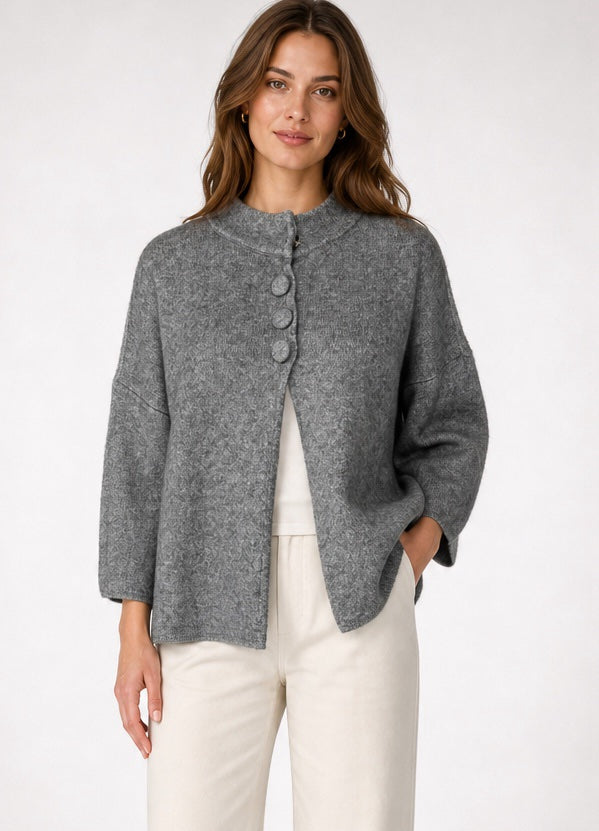 Textured Upper Button Knit Jacket - Mixed Pack
