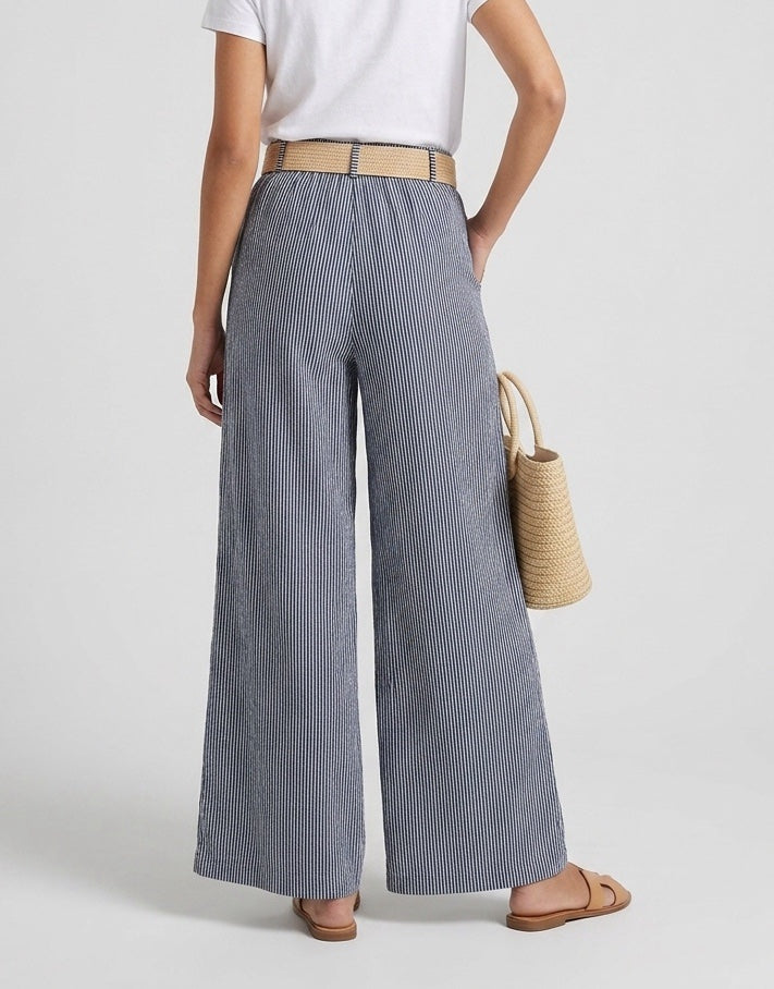 Stripe lightweight belted Trousers - Mixed Pack (2)