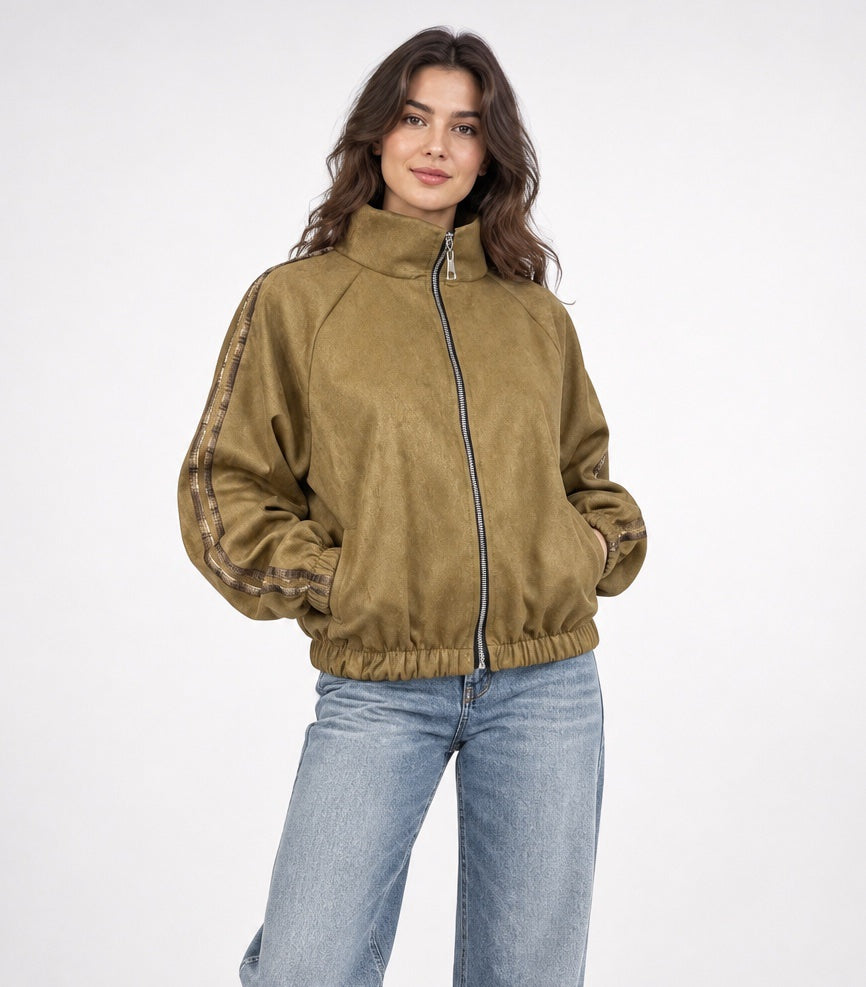 Plaid Taping Zip-Up Jacket - Mixed Pack