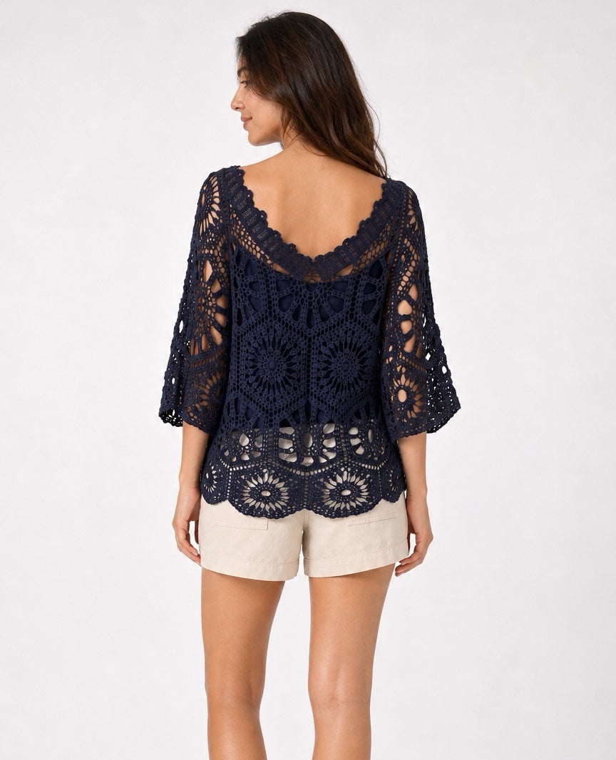 Two Piece Crochet Floral Top - Mixed Pack (2)